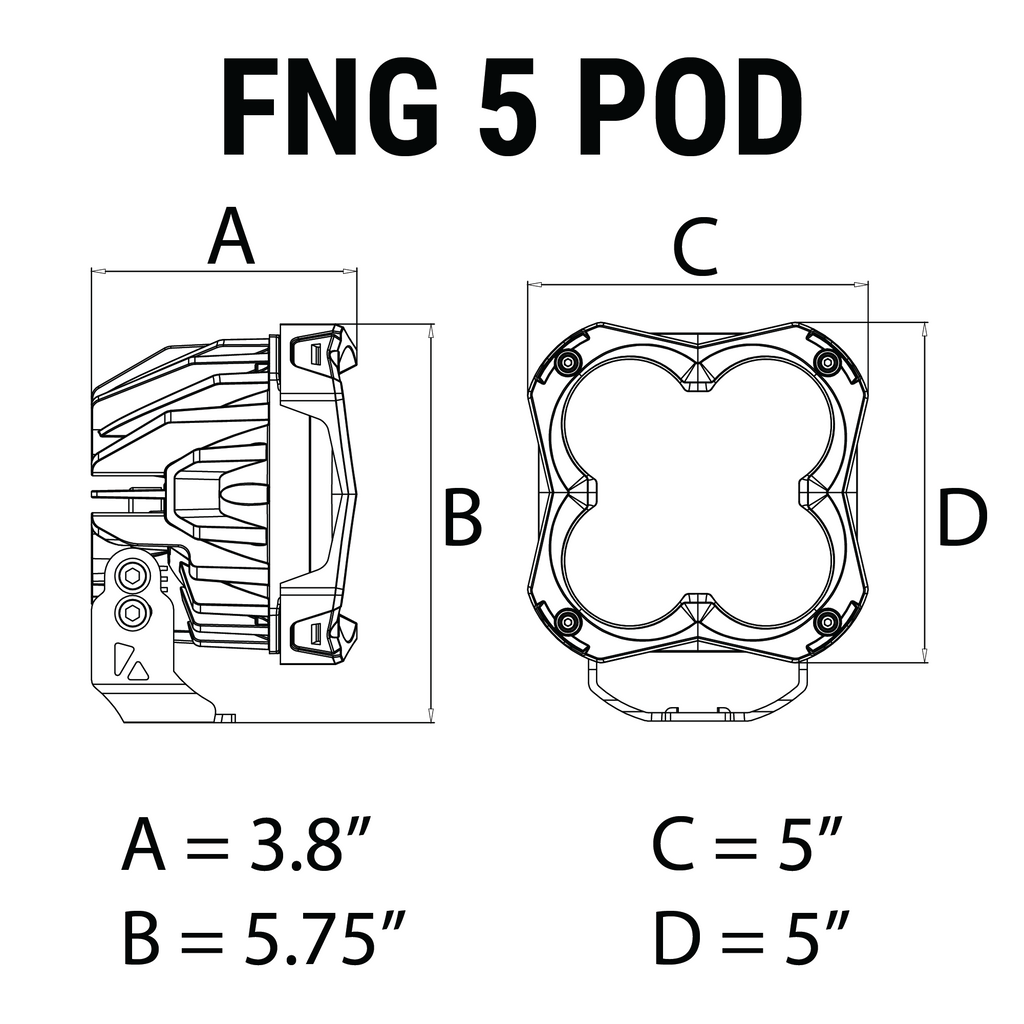 FNG 5 Intense LED Hyper Spot Offroad Light | Combo White | VIVID Lumen Industries